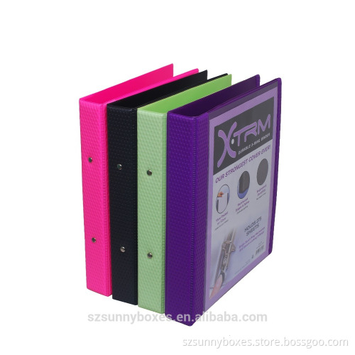 Rectangle multi-color PVC Book A4 Paper ring binder File Folder